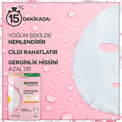 Garnier Nem Bombası Dinlendirici Kağıt Yüz Maskesi