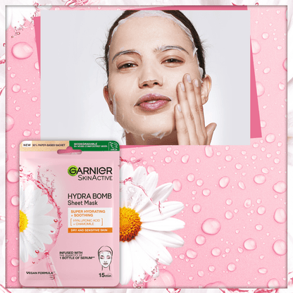 Garnier Nem Bombası Dinlendirici Kağıt Yüz Maskesi