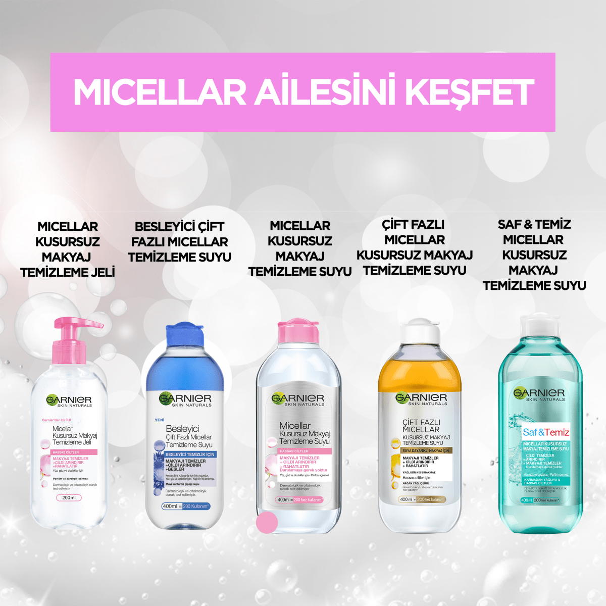 Garnier Saf &amp; Temiz Micellar Kusursuz Makyaj Temizleme Suyu 400ML