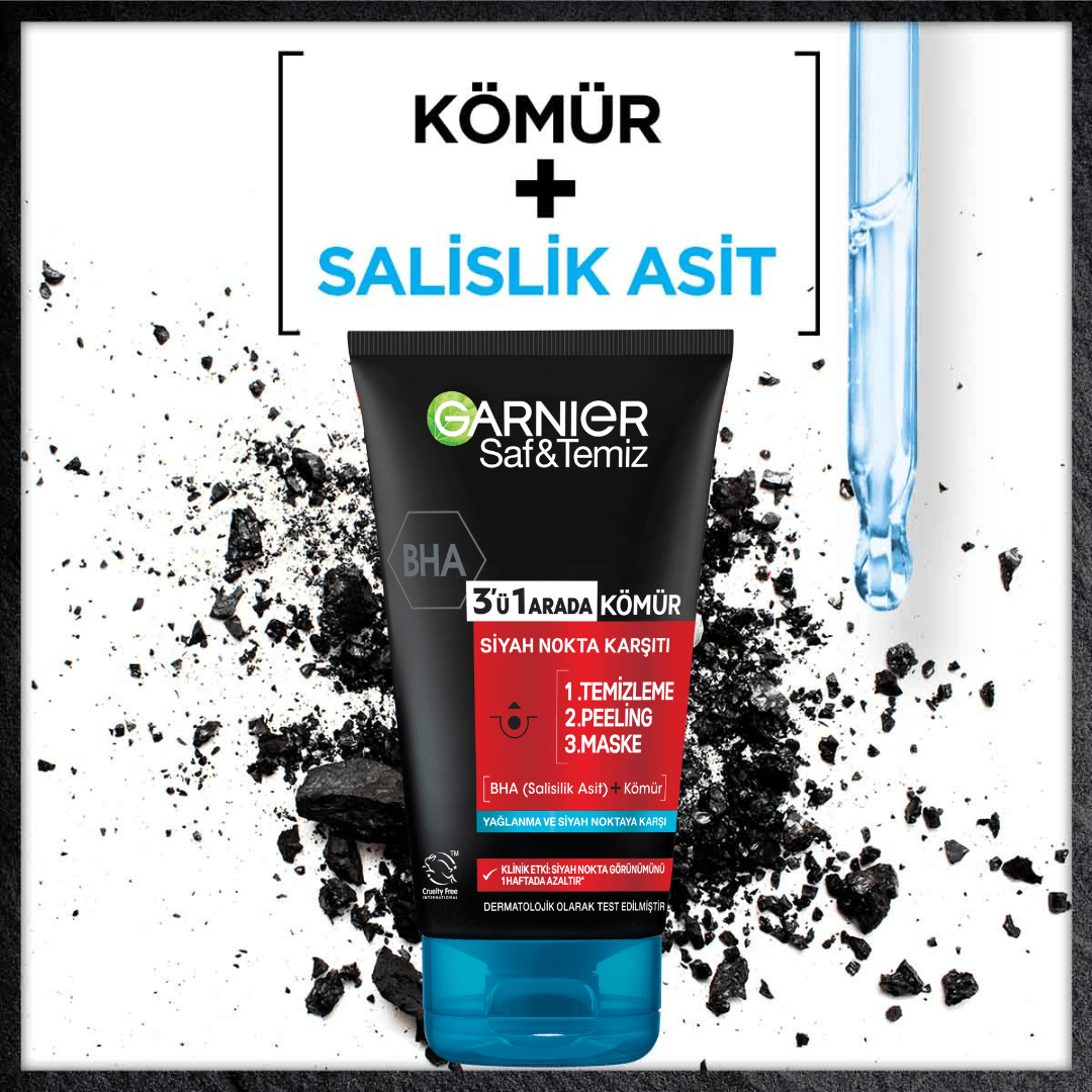 Garnier Saf &amp; Temiz Siyah Nokta Karşıtı Kömürlü 3&