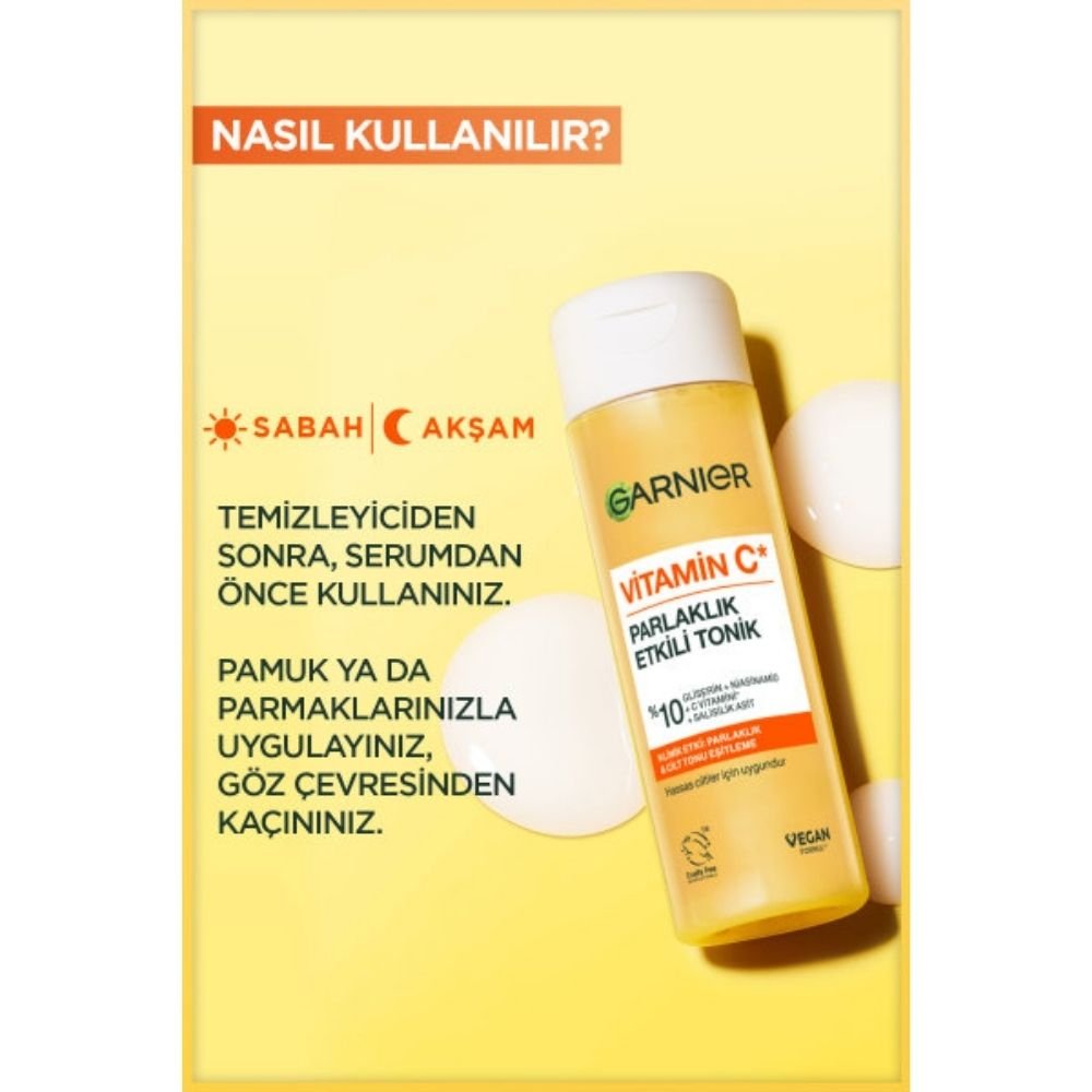 Garnier Vitamin C Parlaklık Etkili Tonik // Gliserin, Niasinamid, Salisilik Asit 120 ml