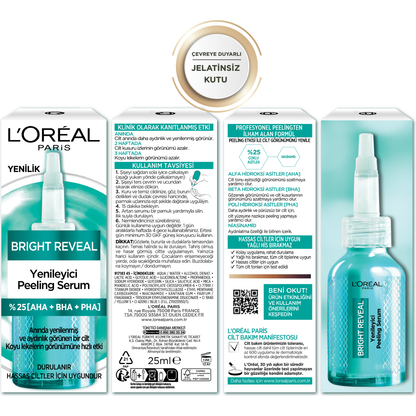 Loreal Paris Bright Reveal Koyu Lekelere Karşı Hızlı Etkili Yenileyici Peeling Serum 25% [AHA + BHA + PHA] 25ml