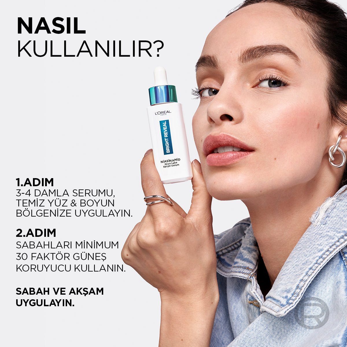 Loreal Paris Bright Reveal Sivilce, Güneş, Yaşlanma Lekelerinde Etkili Koyu Leke Karşıtı Serum 10%Niasinamid 30ml