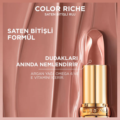Loreal Paris Color Riche Saten Bitişli Ruj - 505 Nude Resilient