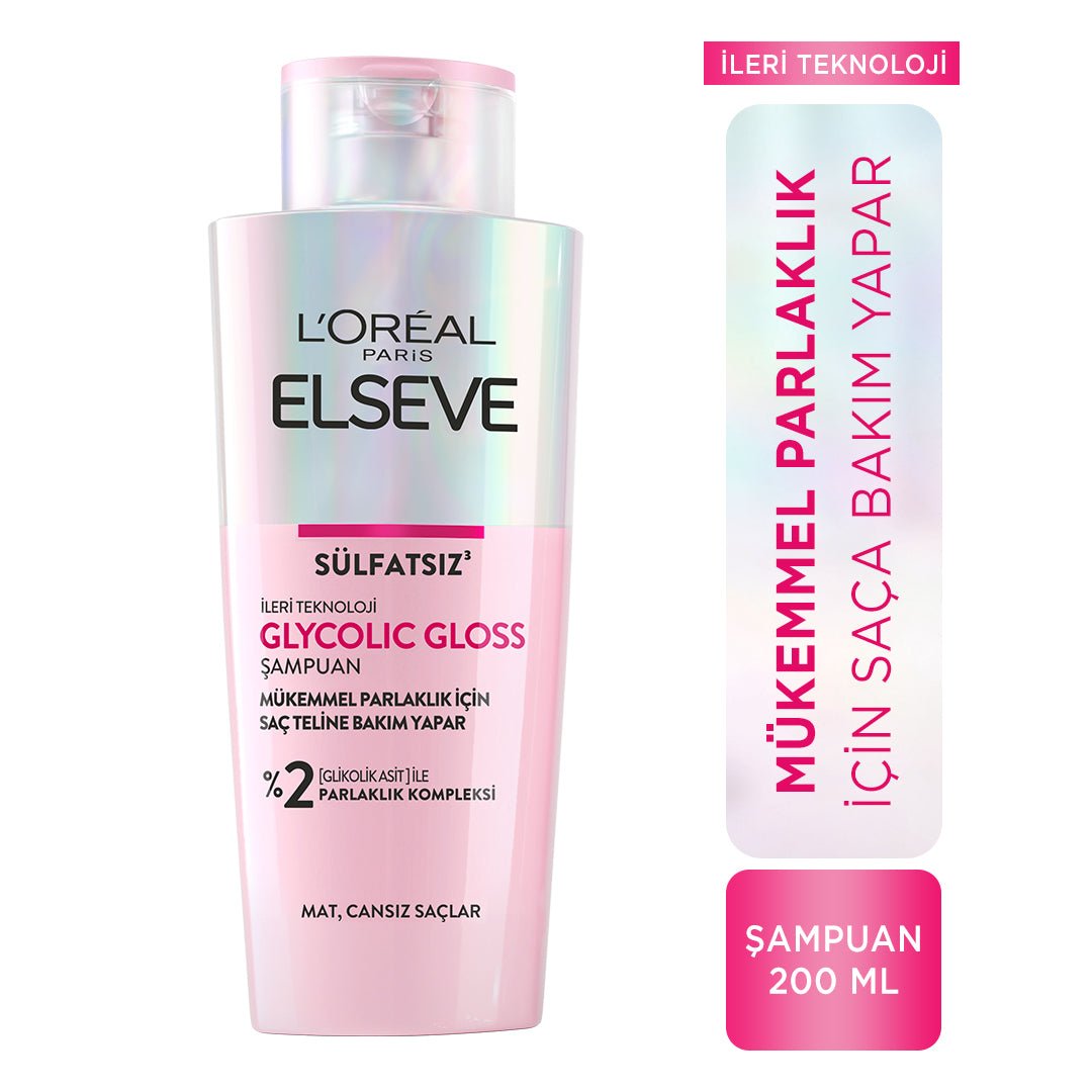 Loreal Paris Elseve Glycolic Gloss Mükemmel Parlaklık için Bakım Yapan Şampuan 200ml