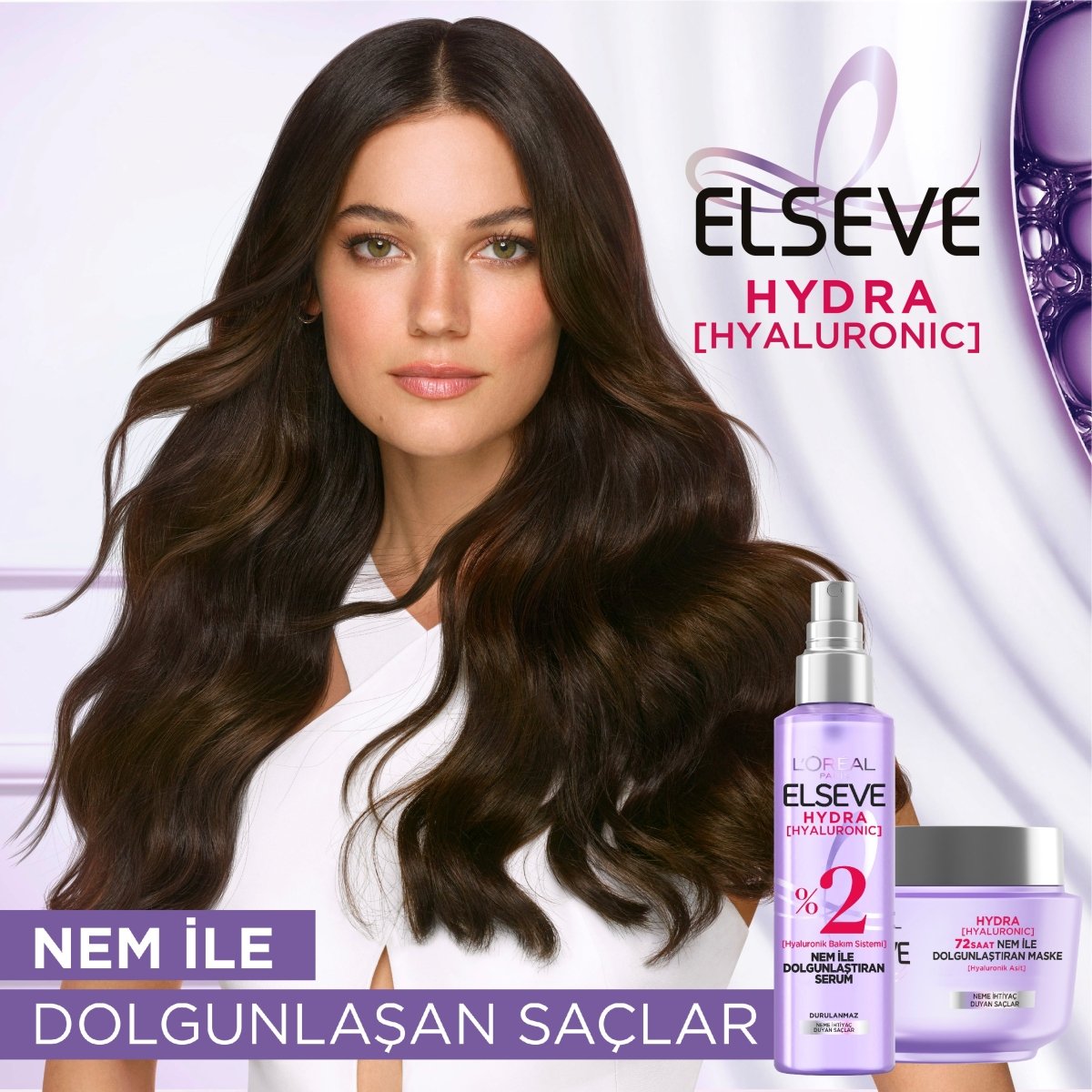 Loreal Paris Elseve Hydra [Hyaluronic] 72 Saat Nem ile Dolgunlaştıran Maske 300ml
