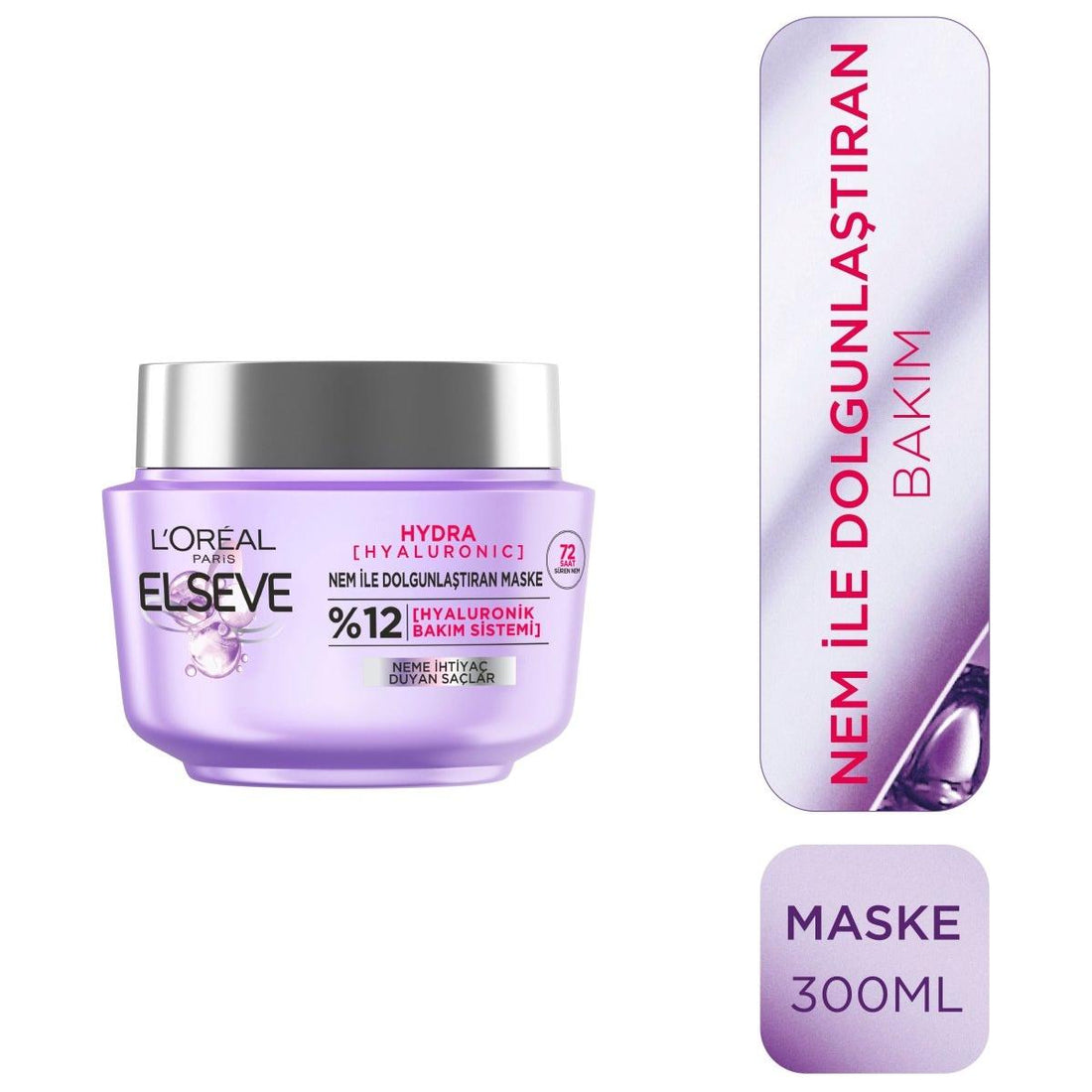 Loreal Paris Elseve Hydra [Hyaluronic] 72 Saat Nem ile Dolgunlaştıran Maske 300ml
