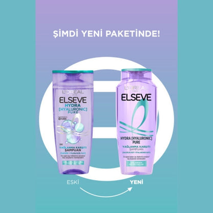 Loreal Paris Elseve Hydra [Hyaluronic] Pure Salisilik Asit İçeren Yağlanma Karşıtı Arındırıcı Şampuan 300 ml