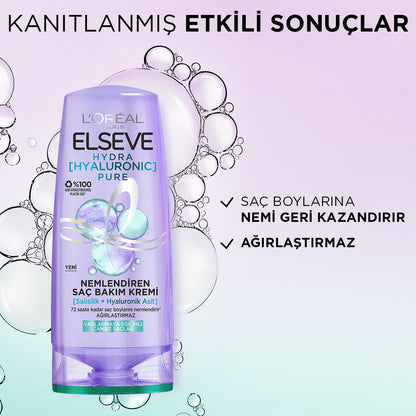 Loreal Paris Elseve Hydra [Hyaluronic] Pure Salisilik Asit içeren Yağlanma Karşıtı Nemlendirici Saç Kremi 250ml