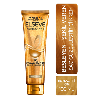 Loreal Paris Elseve Mucizevi Yağ Saç Güzelleştirici Krem 150 ml - Her Saç Tipi