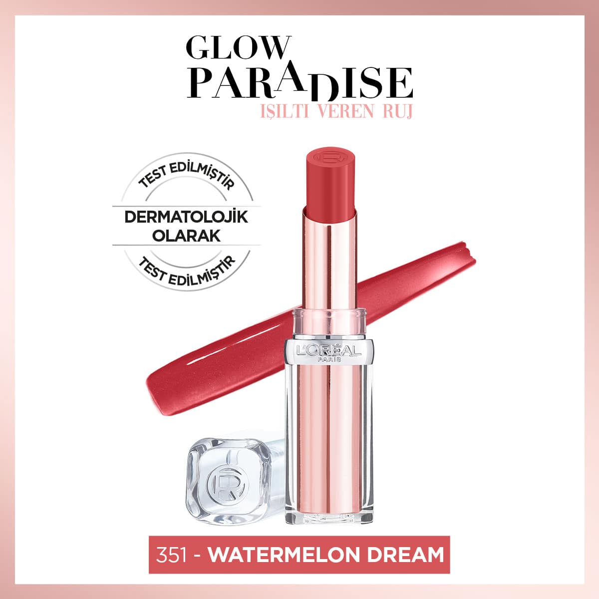 Loreal Paris Glow Paradise Balm-in-Lipstick - Işıltı Veren Ruj 351 Watermelon Dream