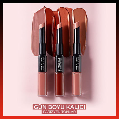 Loreal Paris Infaillible 2-Step 24 Saat Kalıcı Likit Ruj &amp; Balm - 213 Toujours Teaberry