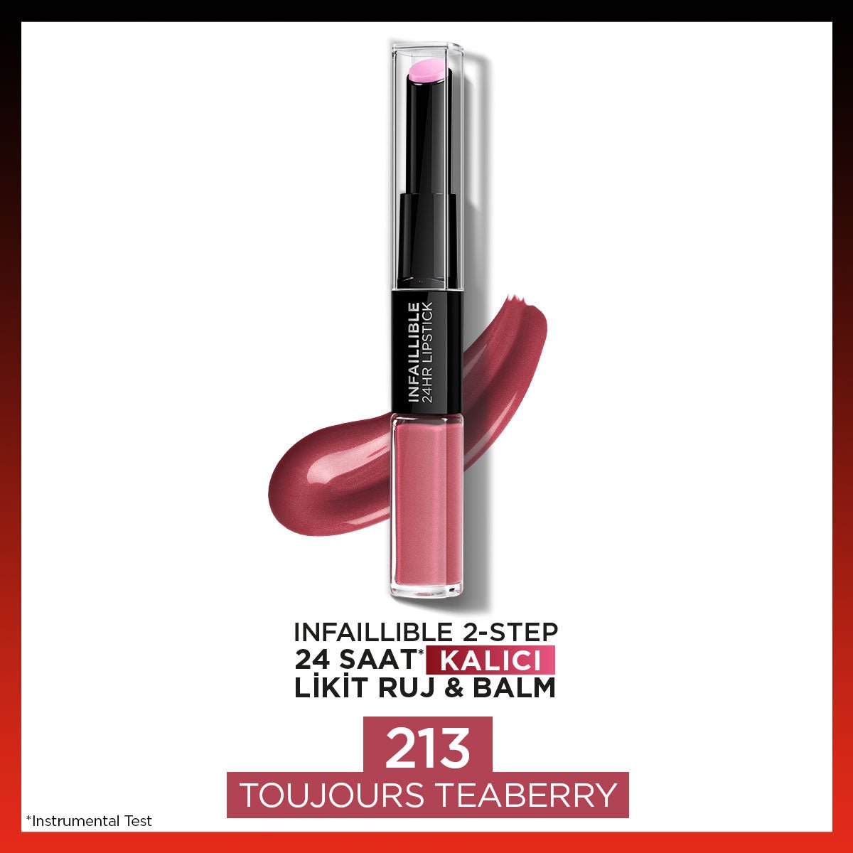 Loreal Paris Infaillible 2-Step 24 Saat Kalıcı Likit Ruj &amp; Balm - 213 Toujours Teaberry
