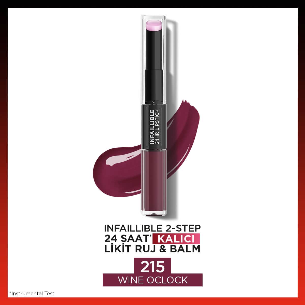 Loreal Paris Infaillible 2-Step 24 Saat Kalıcı Likit Ruj &amp; Balm - 215 Wine Oclock