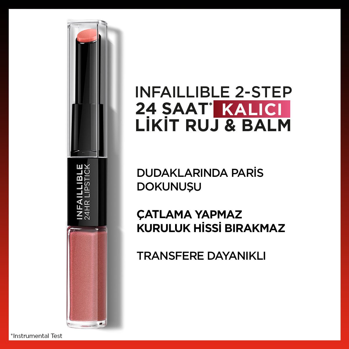 Loreal Paris Infaillible 2-Step 24 Saat Kalıcı Likit Ruj &amp; Balm - 312 Incessant Russet