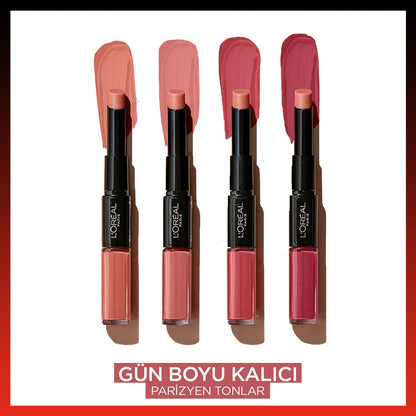 Loreal Paris Infaillible 2-Step 24 Saat Kalıcı Likit Ruj &amp; Balm - 804 Metro-Proof Rose