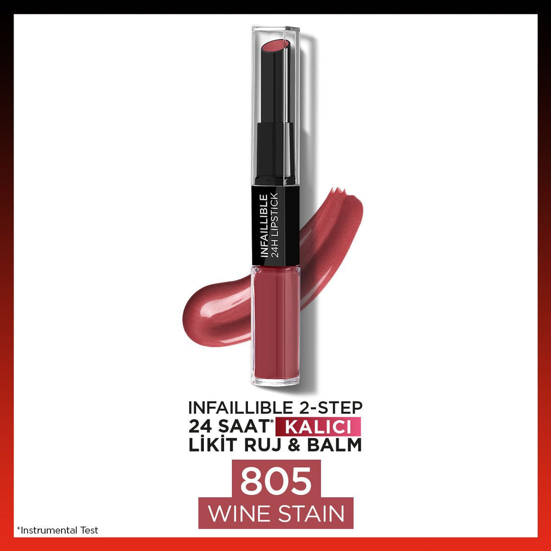 Loreal Paris Infaillible 2-Step 24 Saat Kalıcı Likit Ruj &amp; Balm - 805 Wine Stain