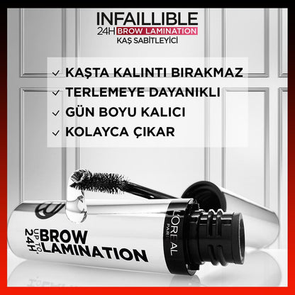 Loreal Paris Infaillible 24H Brow Lamination Şeffaf Kaş Sabitleyici