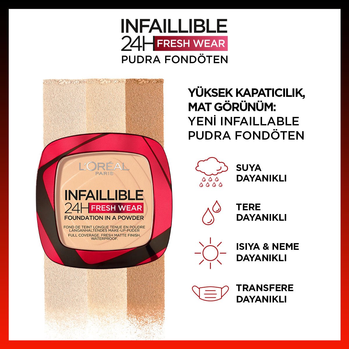 Loreal Paris Infaillible 24H Fresh Wear Pudra Fondöten 120 Vanilla