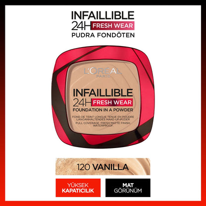 Loreal Paris Infaillible 24H Fresh Wear Pudra Fondöten 120 Vanilla