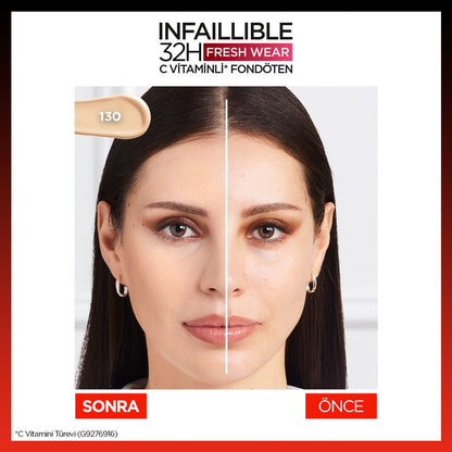 Loreal Paris Infaillible 32H Fresh Wear C Vitaminli Fondöten - 130 True Beige