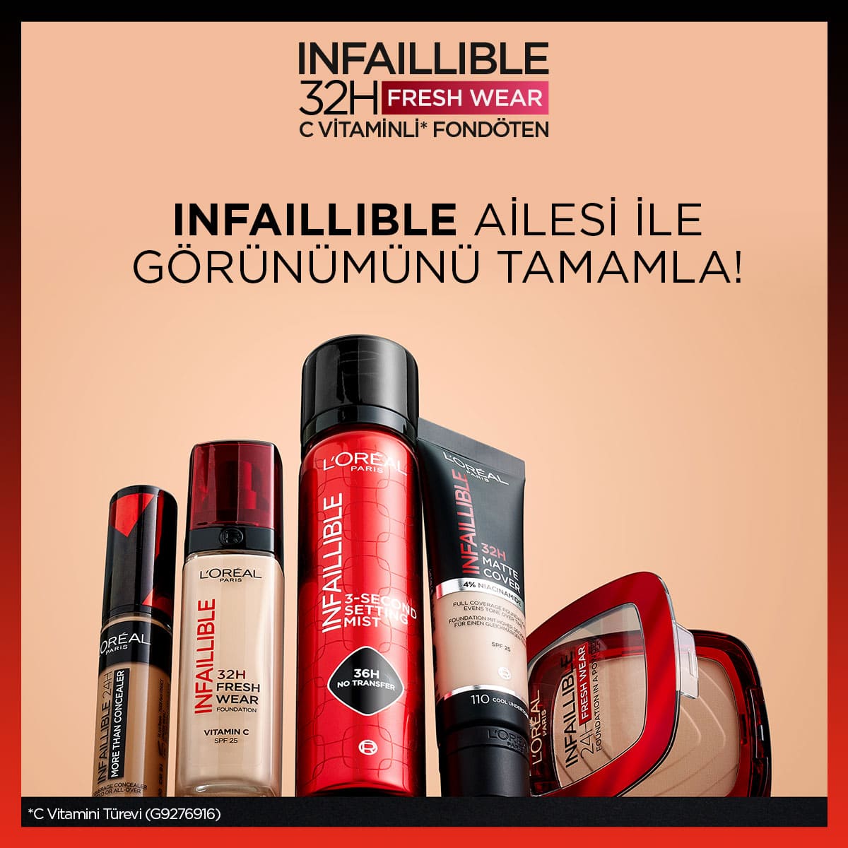 Loreal Paris Infaillible 32H Fresh Wear C Vitaminli Fondöten - 140 Golden Beige