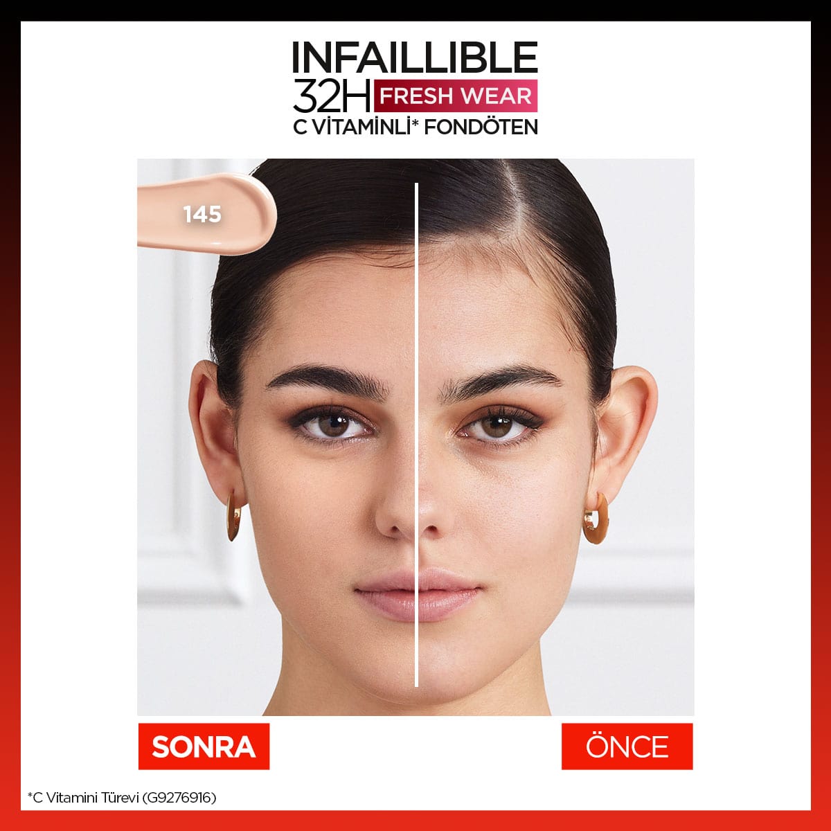 Loreal Paris Infaillible 32H Fresh Wear C Vitaminli Fondöten - 145 Rose Beige