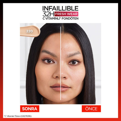 Loreal Paris Infaillible 32H Fresh Wear C Vitaminli Fondöten - 220 Sand