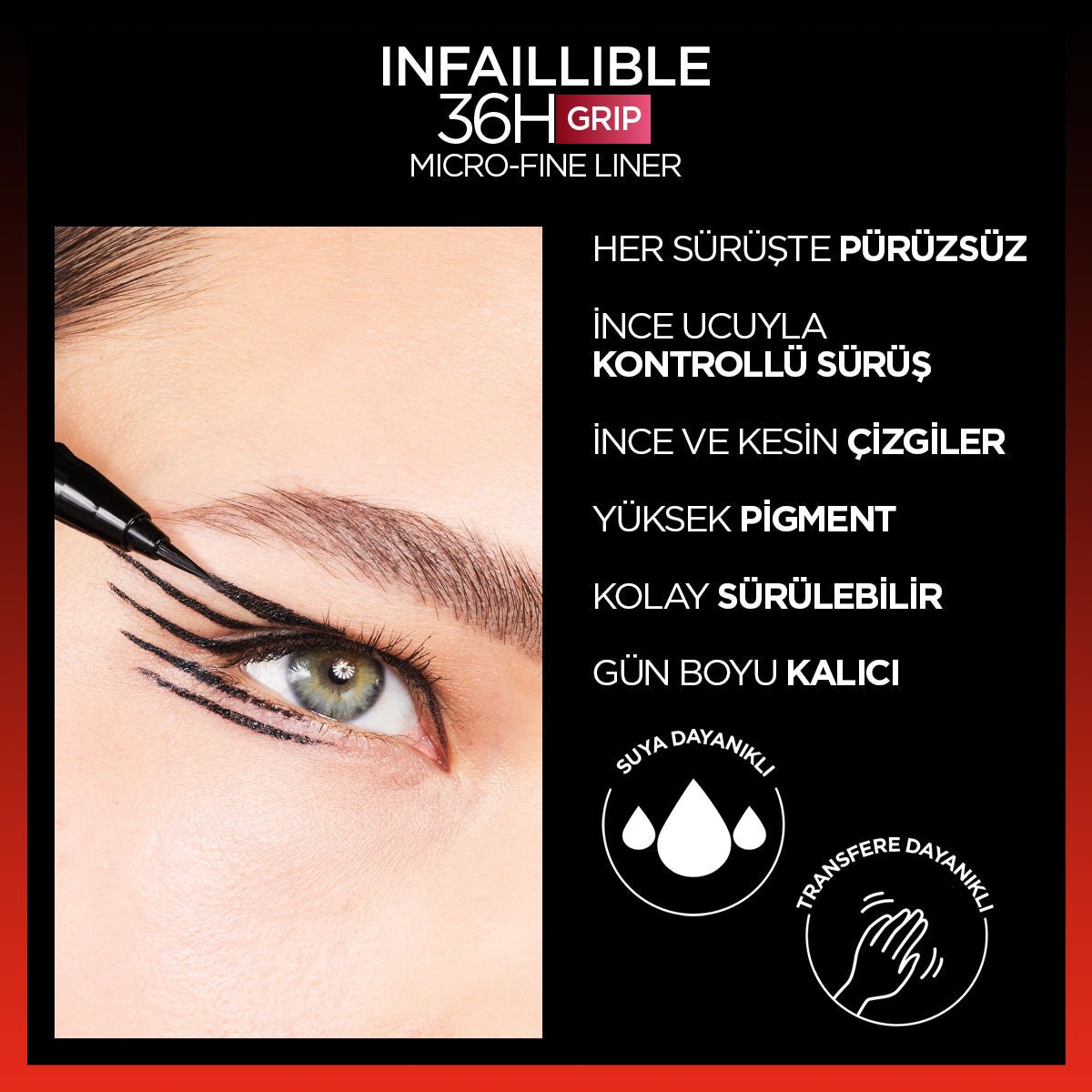Loreal Paris Infaillible 36H Grip Micro Fine Eyeliner 01 Obsidian - Siyah