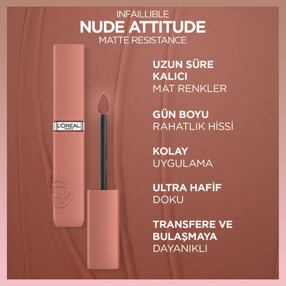 Loreal Paris Infaillible Matte Resistance Likit Mat Ruj - 635 Worth It (Medium)