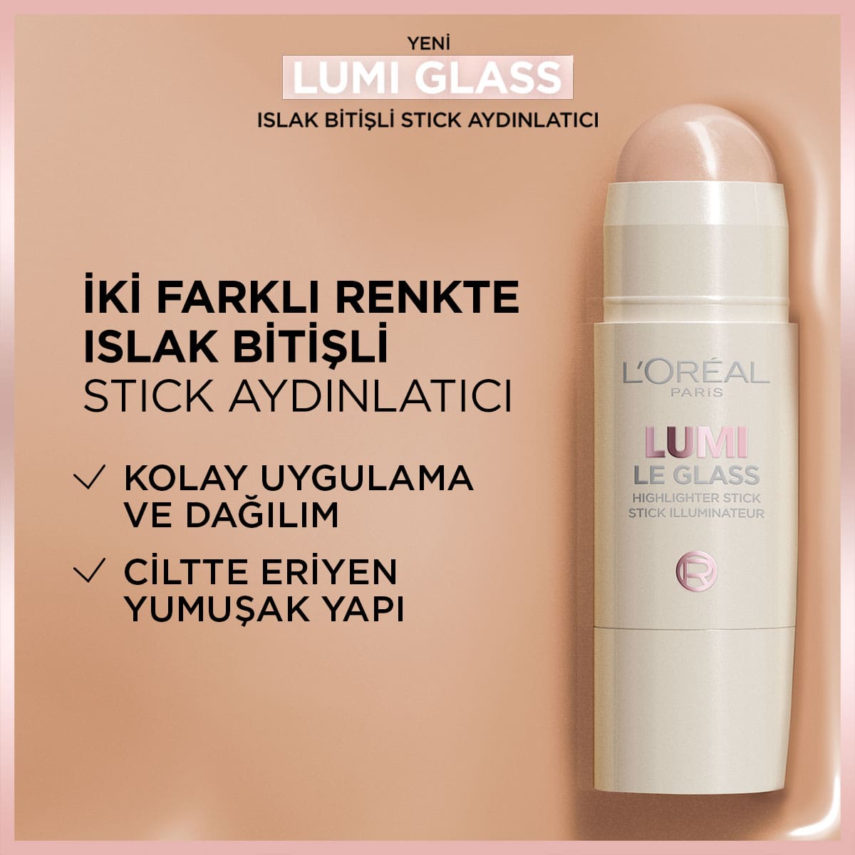 Loreal Paris Lumi Glass Islak Bitişli Stick Aydınlatıcı - 620 Glassy Pink Ballet
