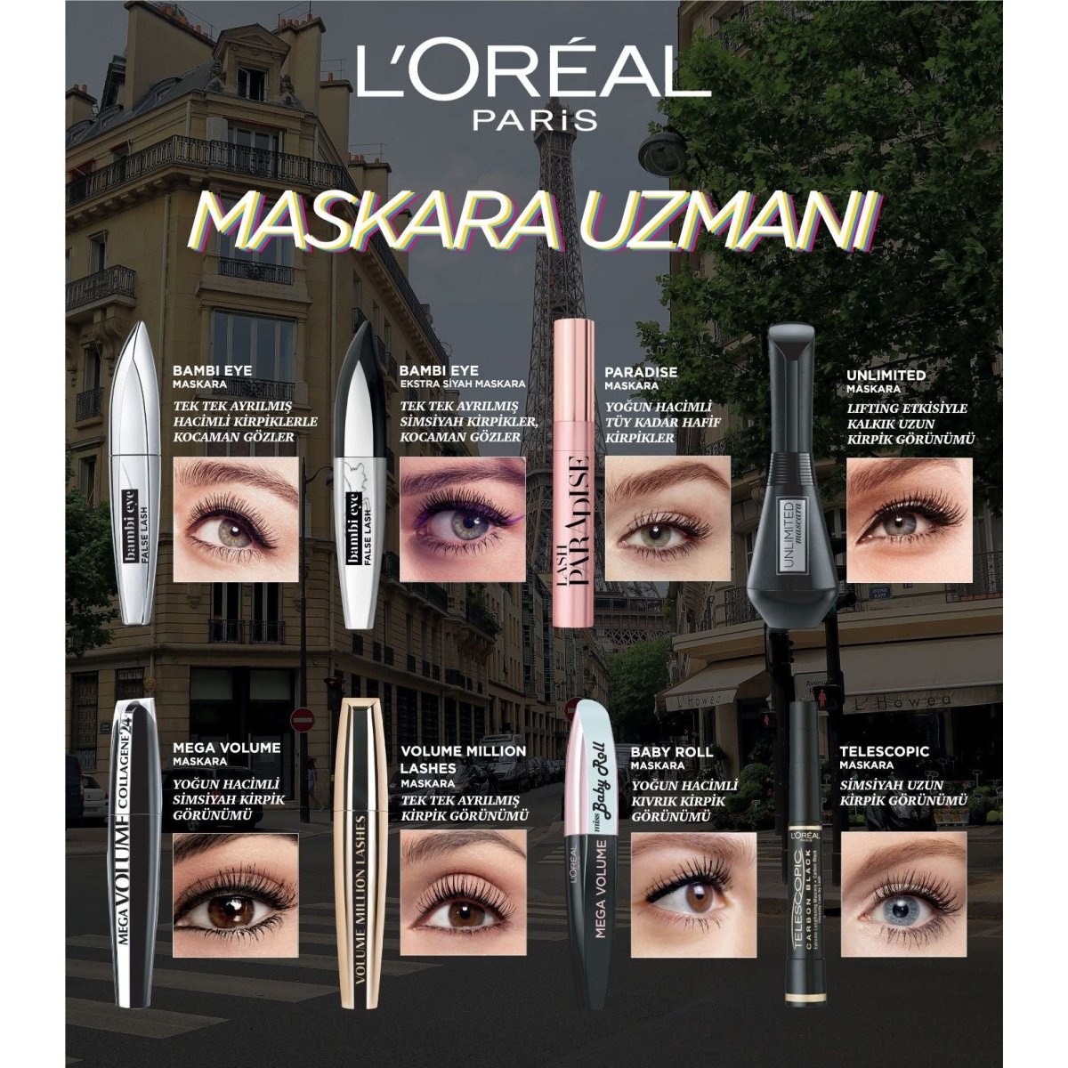 Loreal Paris Mega Volume Collagene 24H Siyah Maskara