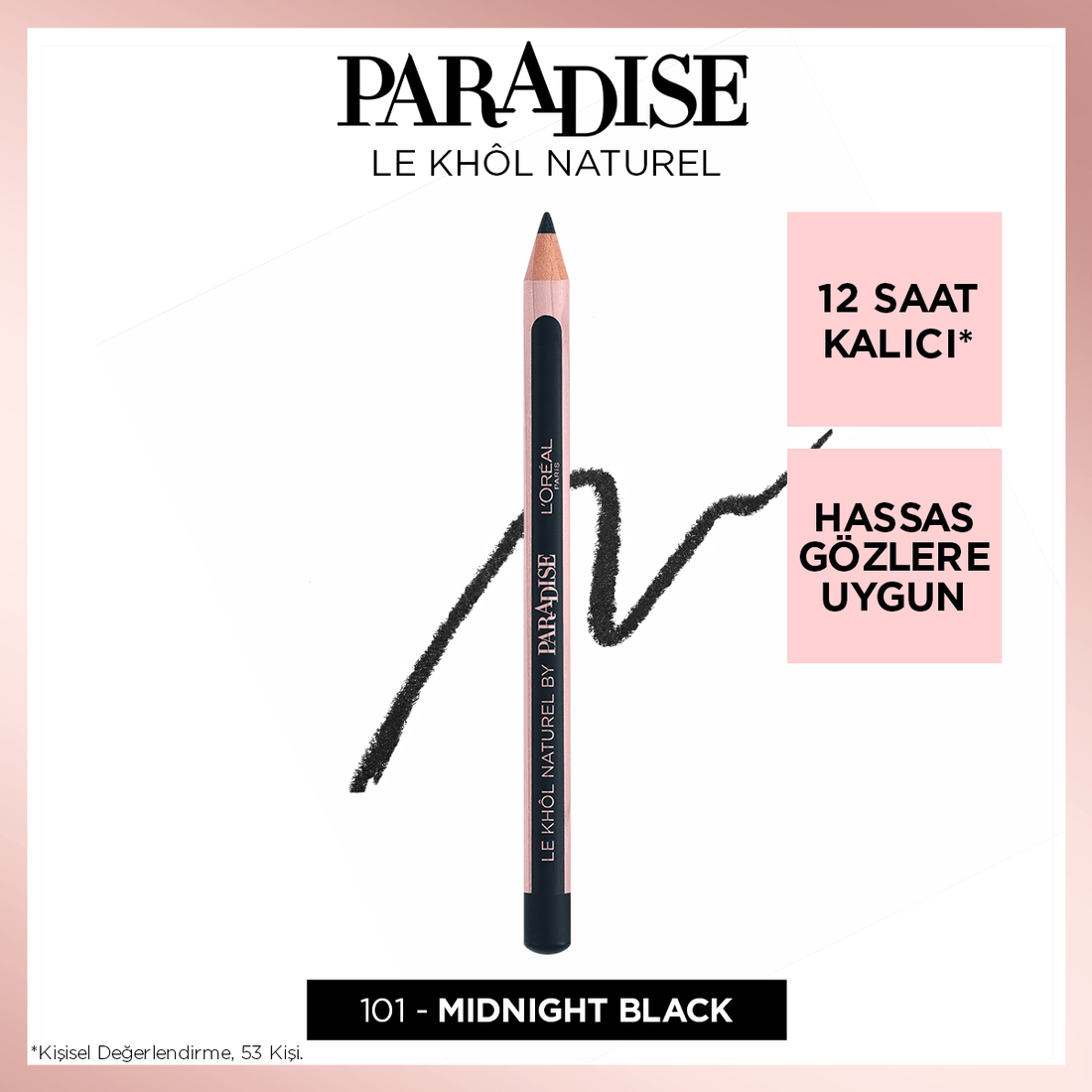 Loreal Paris Paradise Le Khol Göz Kalemi 101 Midnight Black Siyah Göz Kalemi