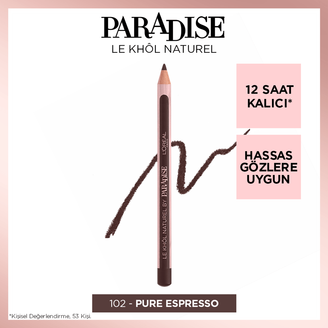 Loreal Paris Paradise Le Khol Göz Kalemi 102 Pure Espresso Kahverengi Göz Kalemi