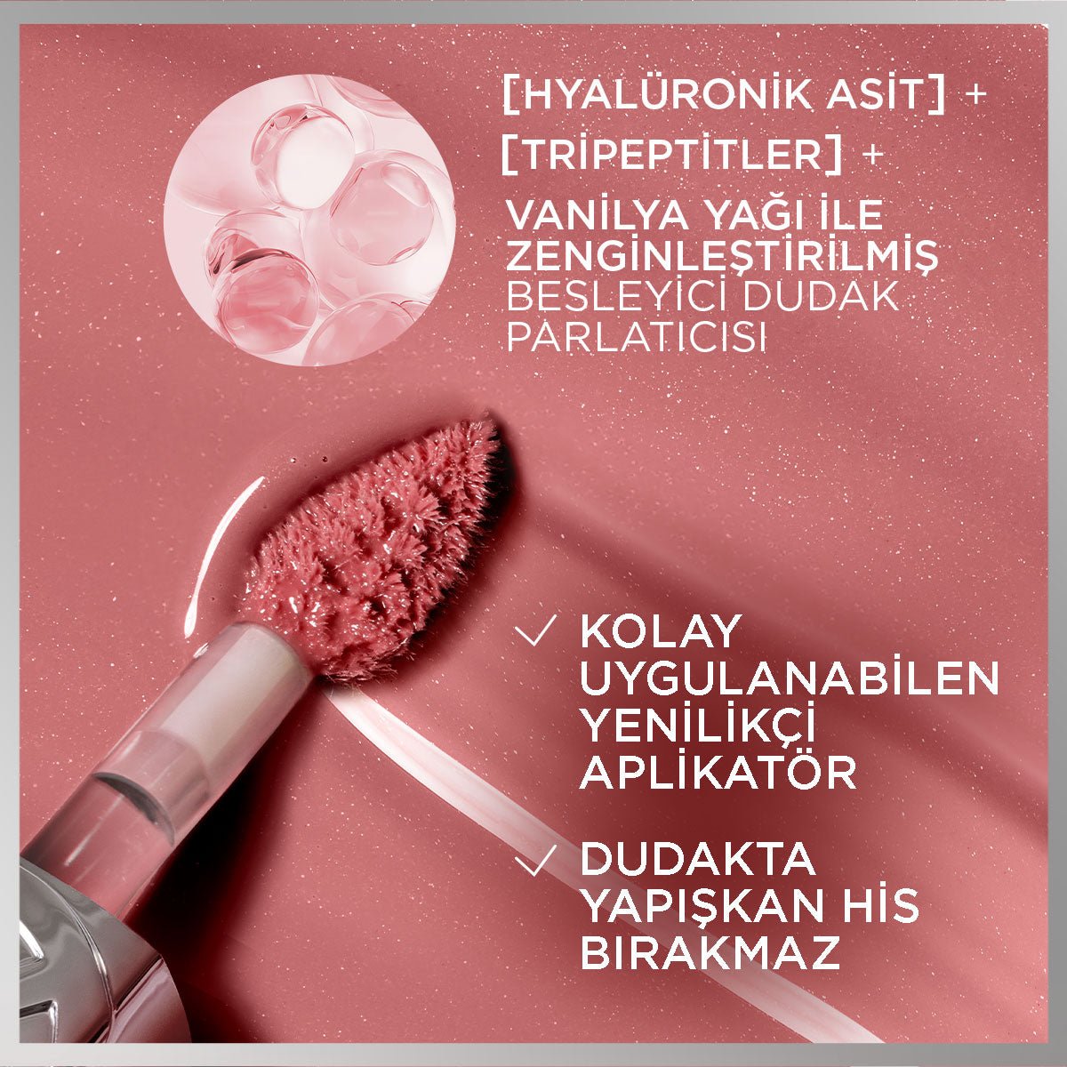 Loreal Paris Plump Ambition Hyaluron Lip Oil Besleyici ve Nemlendirici Dudak Parlatıcısı - 641 Latte Glace