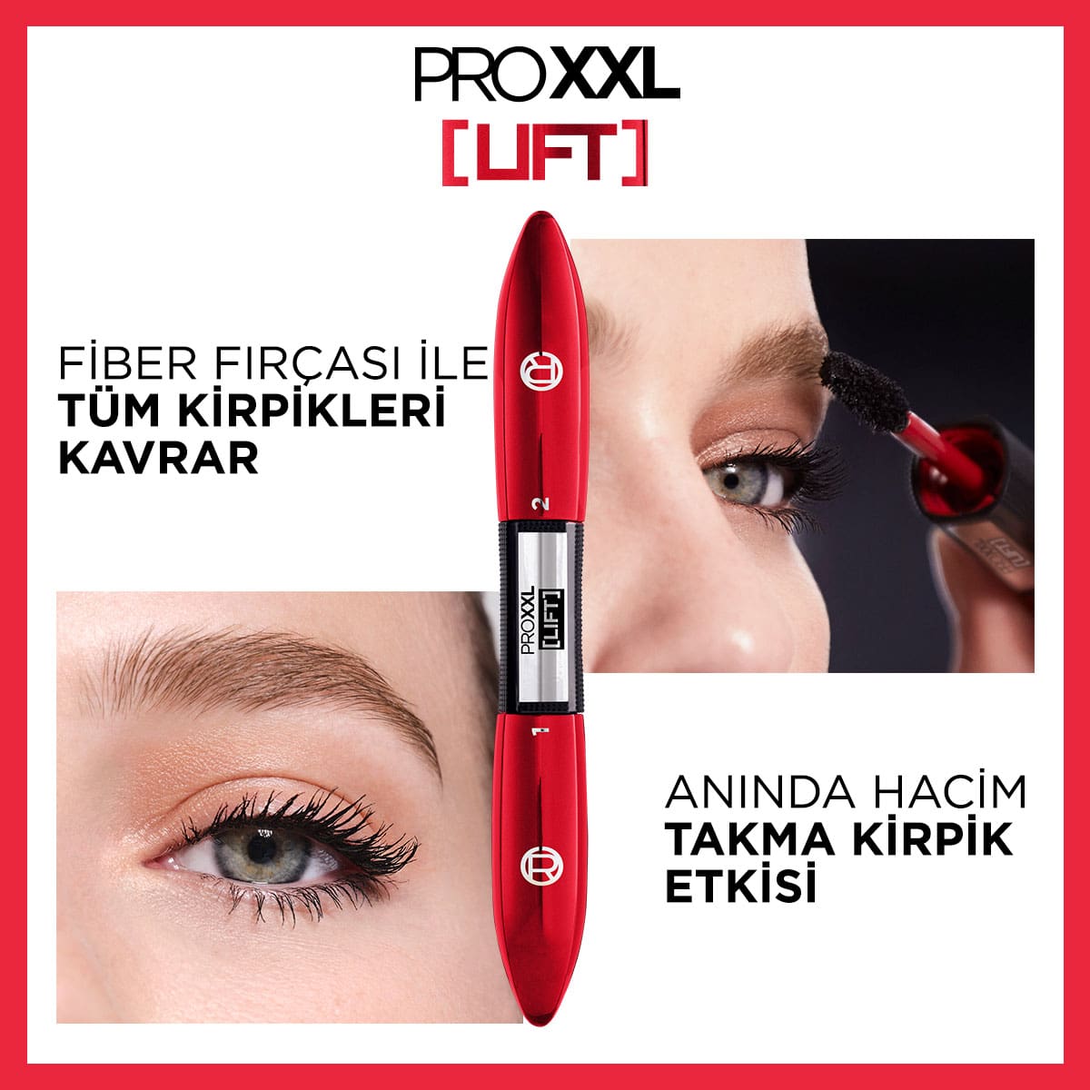 Loreal Paris Pro XXL Lift Çift Taraflı Maskara - Kirpik Lifting Etkisi