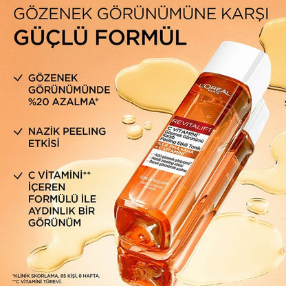 Loreal Paris Revitalift C Vitamini Gözenek Görünümü Karşıtı Peeling Etkili Tonik 180 ml