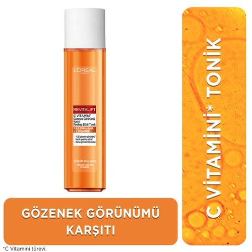 Loreal Paris Revitalift C Vitamini Gözenek Görünümü Karşıtı Peeling Etkili Tonik 180 ml