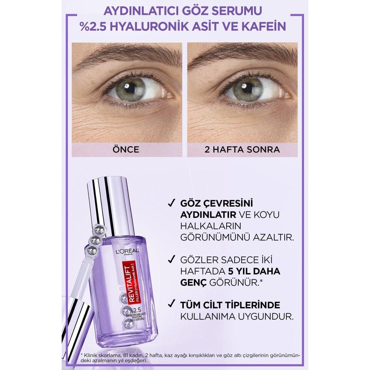 Loreal Paris Revitalift Filler Aydınlatıcı Göz Serumu 20ml