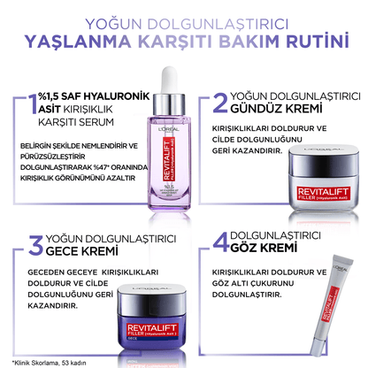 Loreal Paris Revitalift Filler Dolgunlaştırıcı Yaşlanma Karşıtı Göz Bakım Kremi 15ml -Hyaluronik Asit