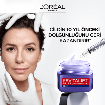 Loreal Paris Revitalift Filler Yoğun Dolgunlaştırıcı Yaşlanma Karşıtı Gece Kremi 50ml - Hyaluronik Asit