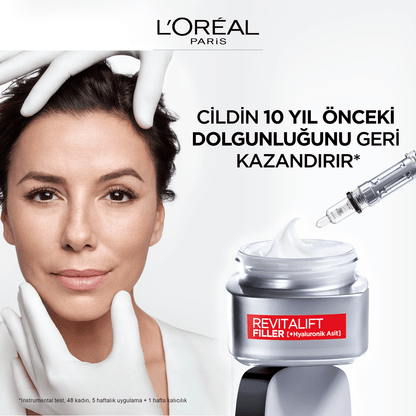 Loreal Paris Revitalift Filler Yoğun Dolgunlaştırıcı Yaşlanma Karşıtı Gündüz Kremi 50ml - Hyaluronik Asit