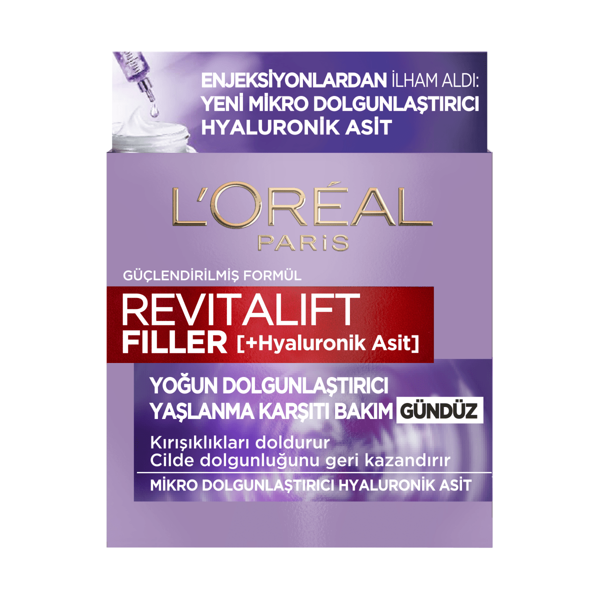 Loreal Paris Revitalift Filler Yoğun Dolgunlaştırıcı Yaşlanma Karşıtı Gündüz Kremi 50ml - Hyaluronik Asit