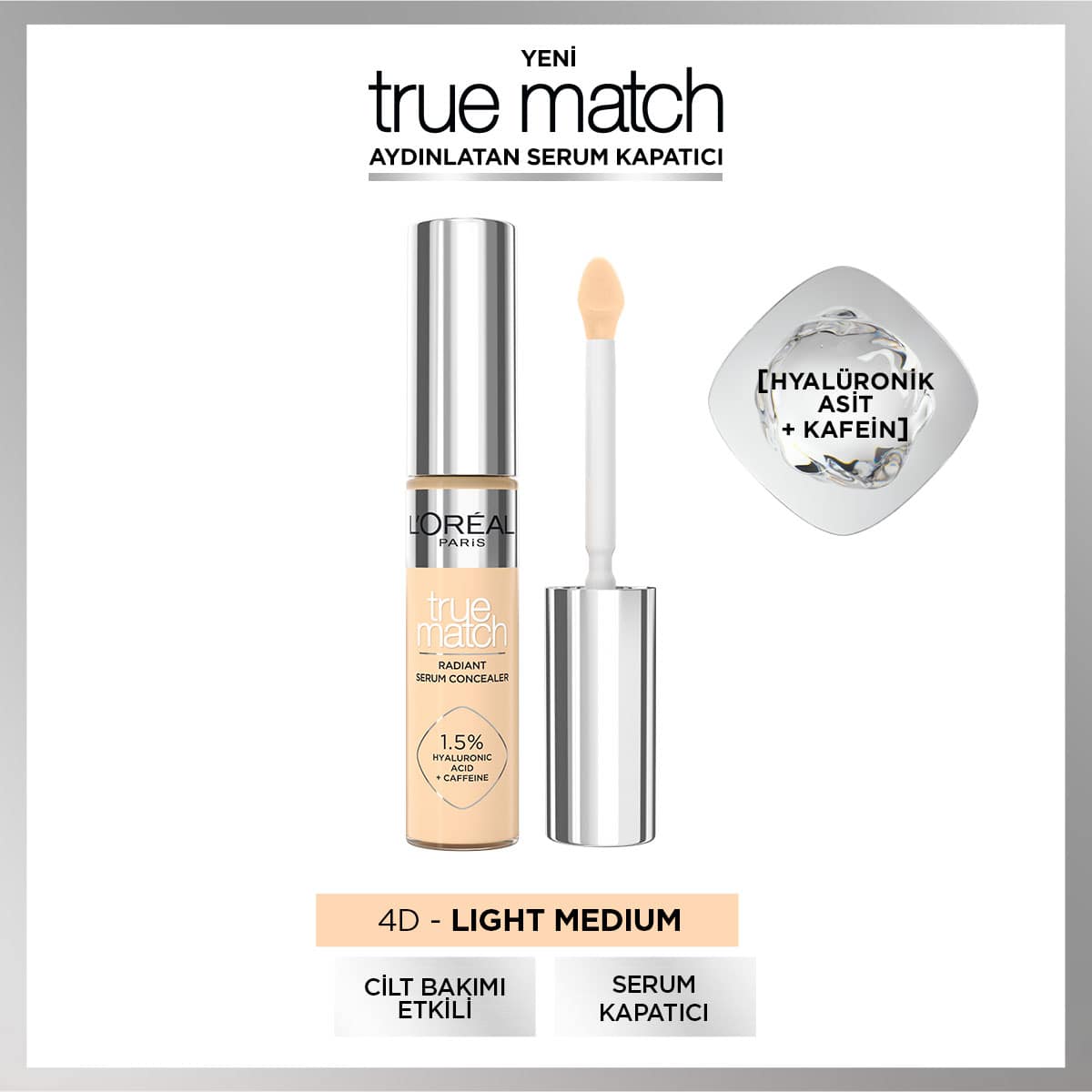 Loreal Paris True Match Aydınlatan Serum Kapatıcı - 4D Light Medium 11 ml