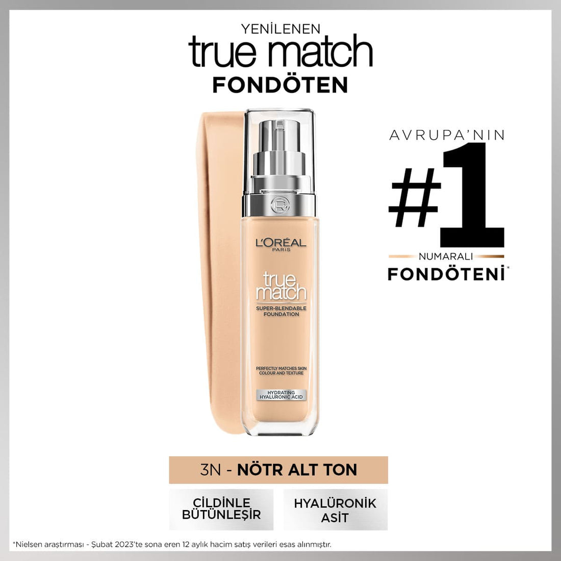 Loreal Paris True Match Bakım Yapan Fondöten - 3N Nötr Alt Ton
