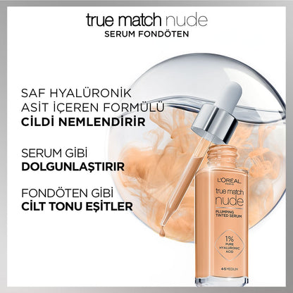 Loreal Paris True Match Nude Fondöten Serum 3-4 Light Medium