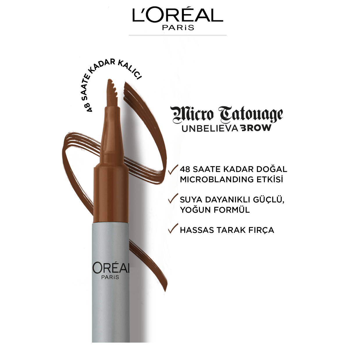 Loreal Paris Unbelieva Brow Micro Tatouage Kaş Kalemi - 109 Ebony