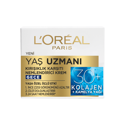 Loreal Paris Yaş Uzmanı 30+ Kırışıklık Karşıtı Nemlendirici Gece Kremi 50 ml