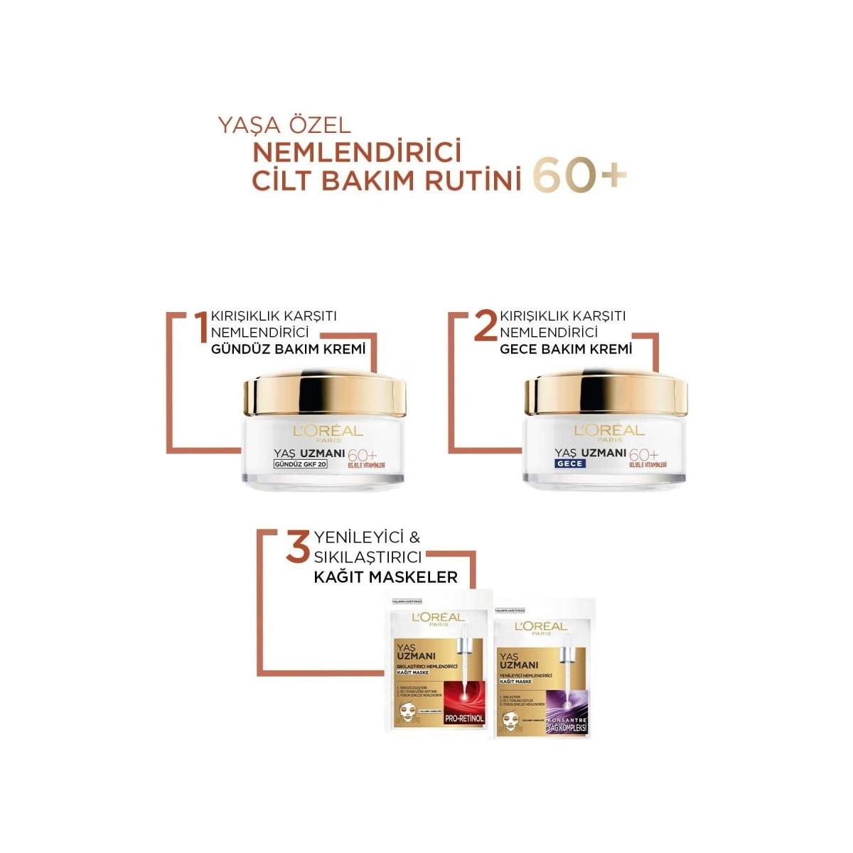 Loreal Paris Yaş Uzmanı 60+ Kırışıklık Karşıtı Besleyici Gece Kremi 50 ml