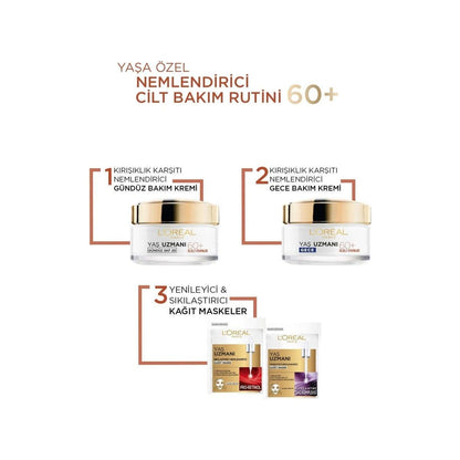 Loreal Paris Yaş Uzmanı 60+ Kırışıklık Karşıtı Besleyici Gece Kremi 50 ml